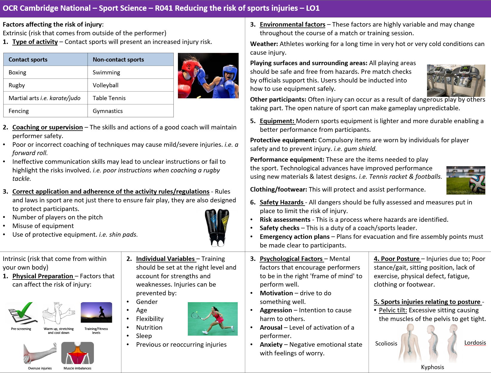 OCR Nationals Knowledge Organisers. Sport Studies. Sport Science.